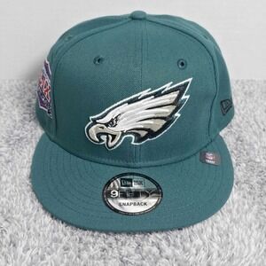 New Era 9FIFTY Philadelphia Eagles Super Bowl Champions Snapback Hat Cap Green